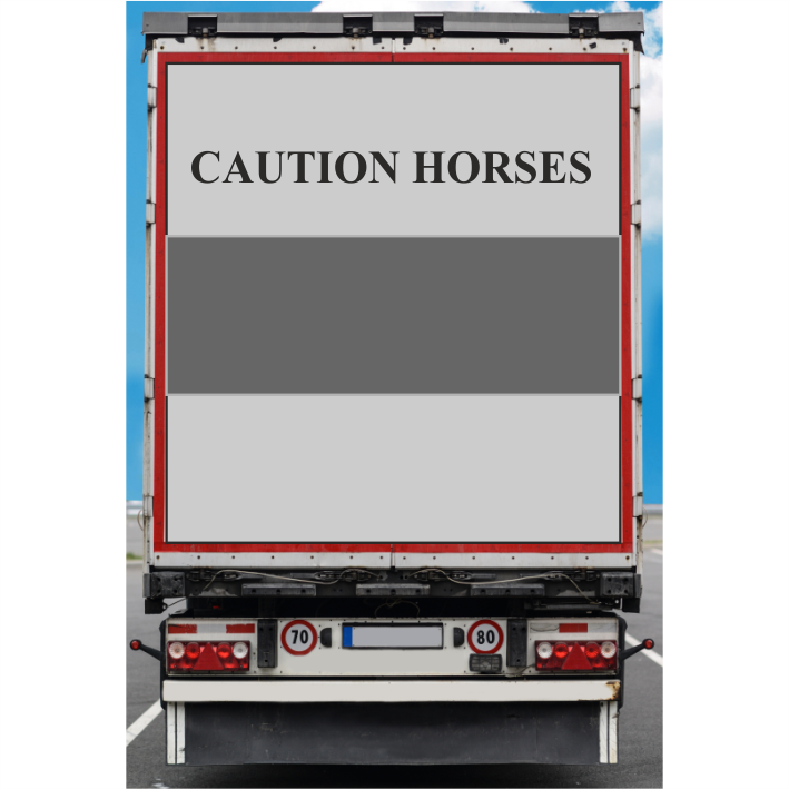 CAUTION HORSES Horsebox Trailer Vinyl Lettering Stickers Decals Graphics L 