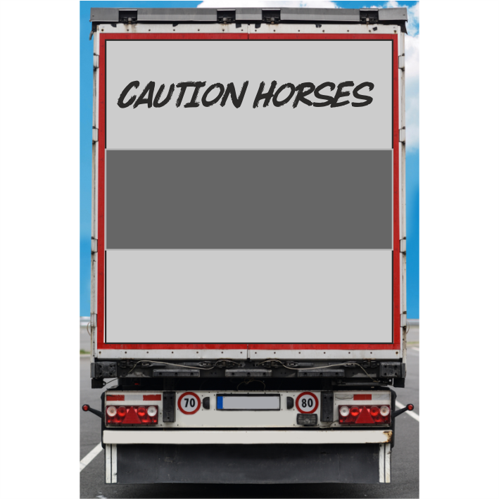Horses in Transit Vinyl Decal Set, Horse Float Safety Stickers, Equestrian Trailer Truck Warning Signs 7 Year Vinyl