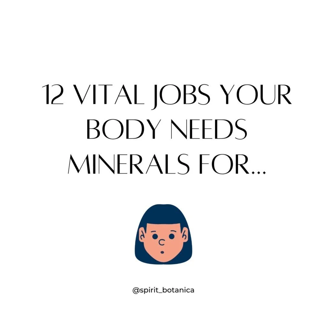 A list of some of the most vital jobs minerals are involved in within your body 😍

This is why Mineral Booster was created, as a plant-based, food-as-medicine avenue to support your mineral status, supporting all these wonderful processes to be humm