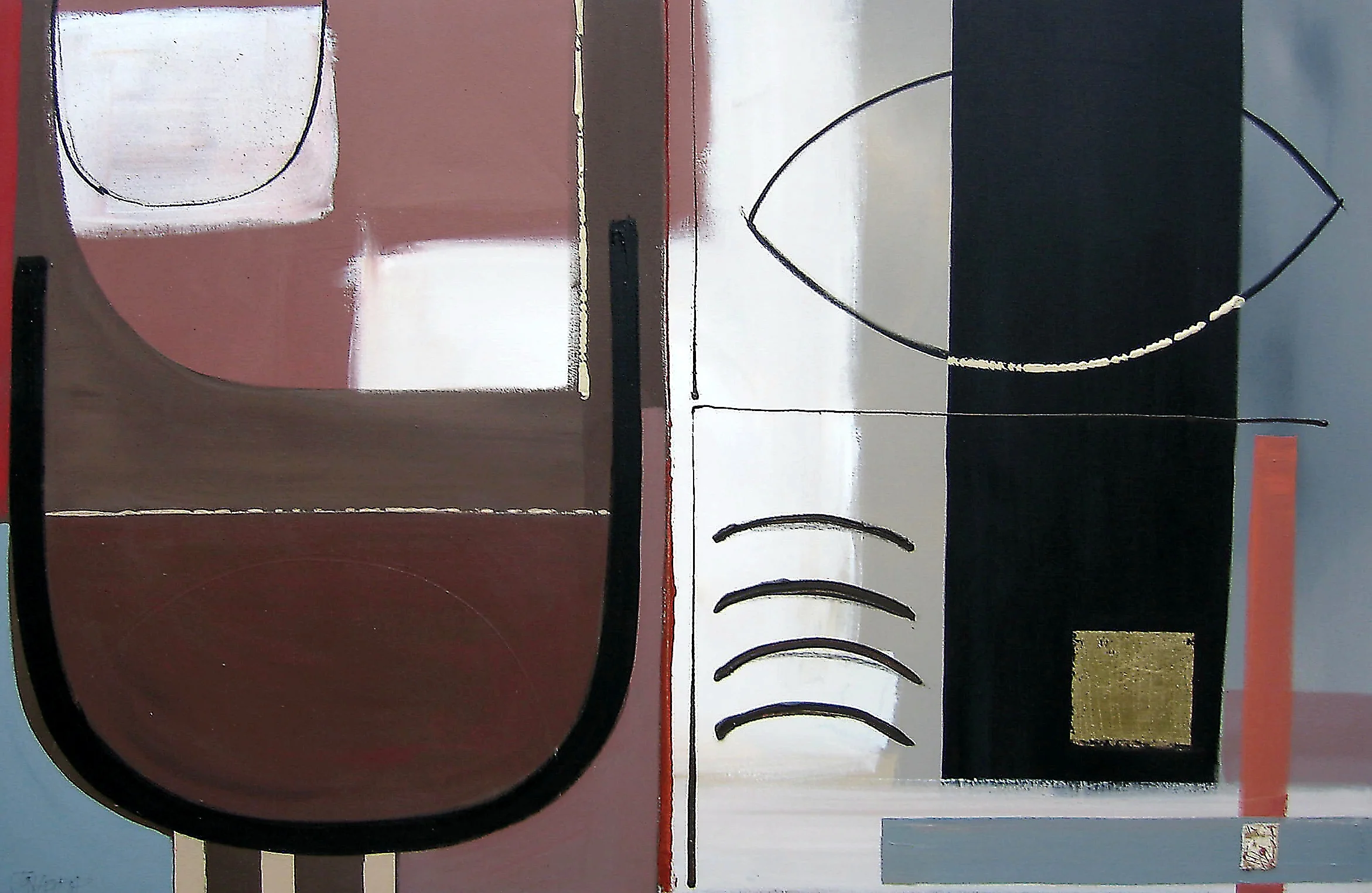 CAPPUCINO, 150 x 120cm, acrylic, gold leaf on canvas