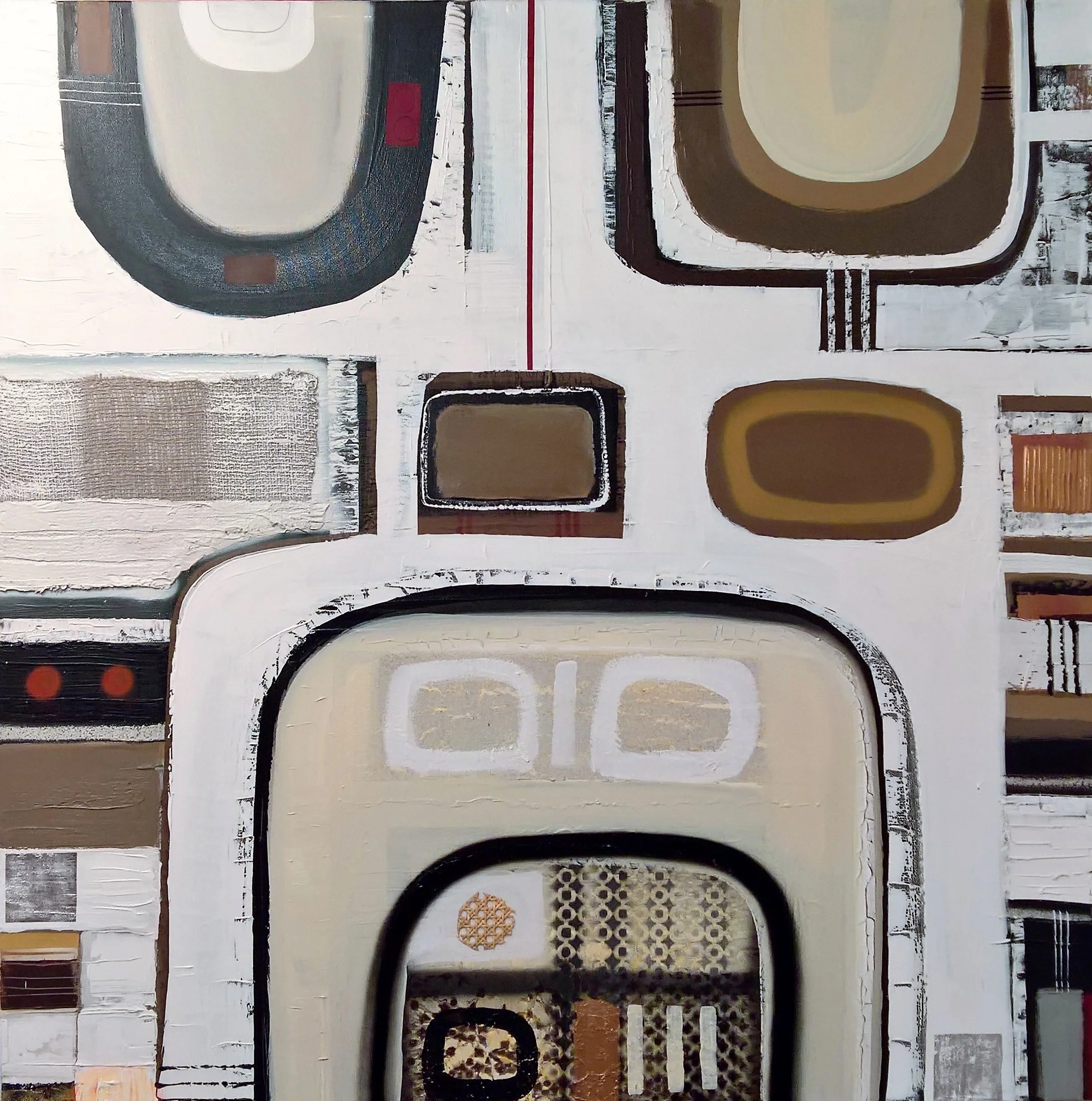 GATEWAY, 150 x 150, acrylic, spray paint on canvas