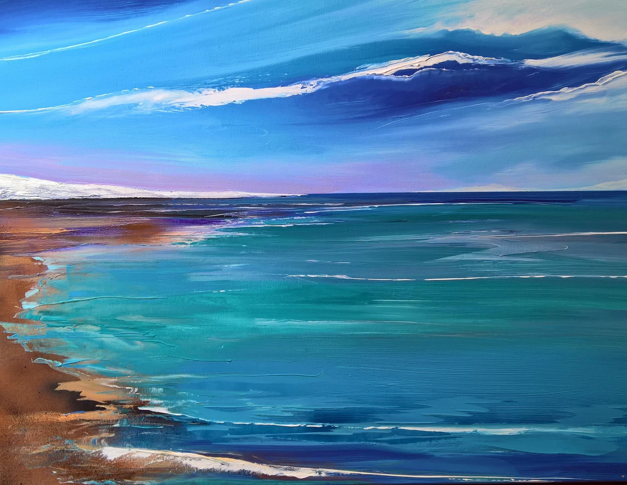 SEASCAPE NO.42, 100 x 70cm, acrylic, spray paint on canvas