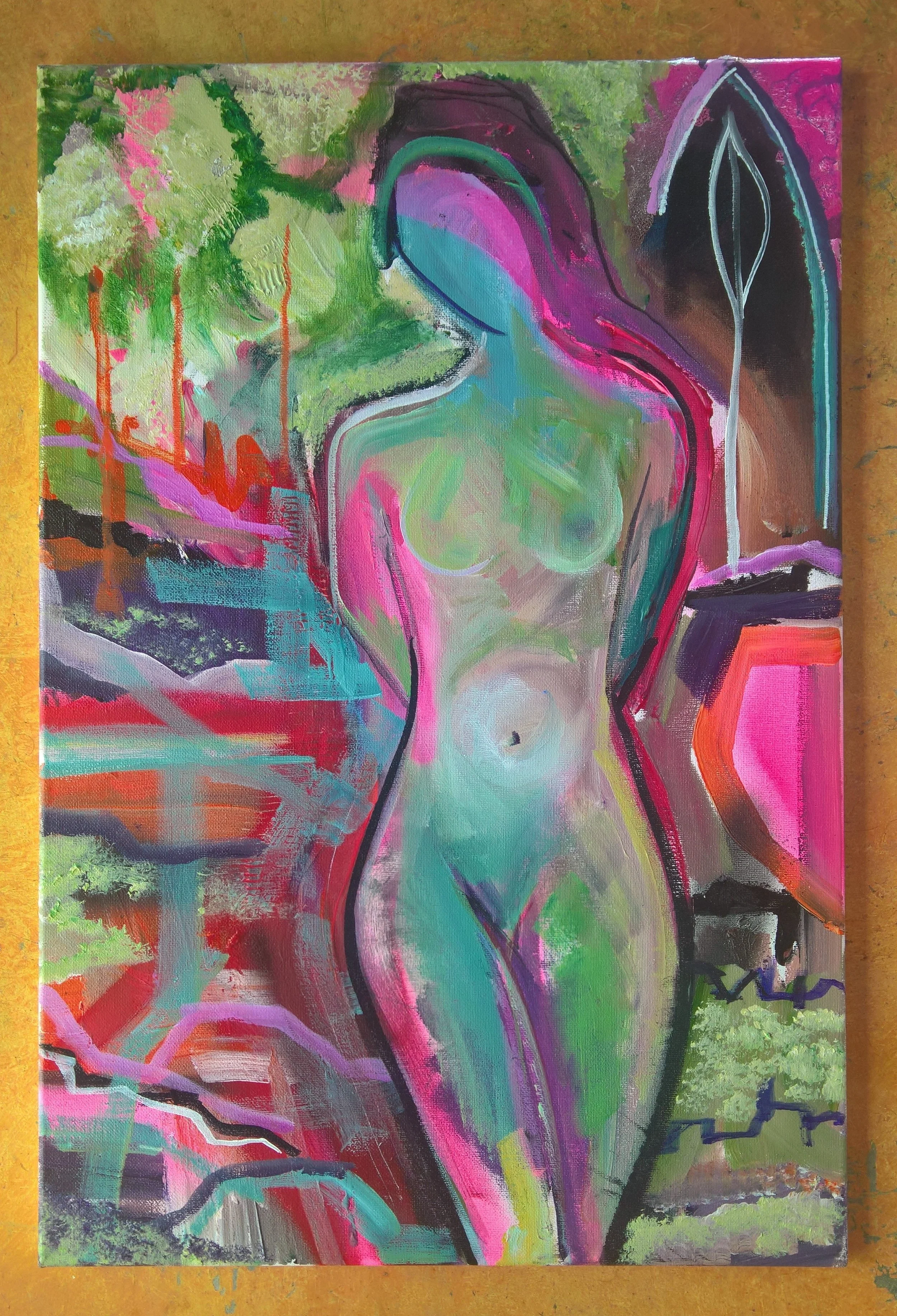 EVE, 100 x 75cm, acrylic, spray paint on canvas