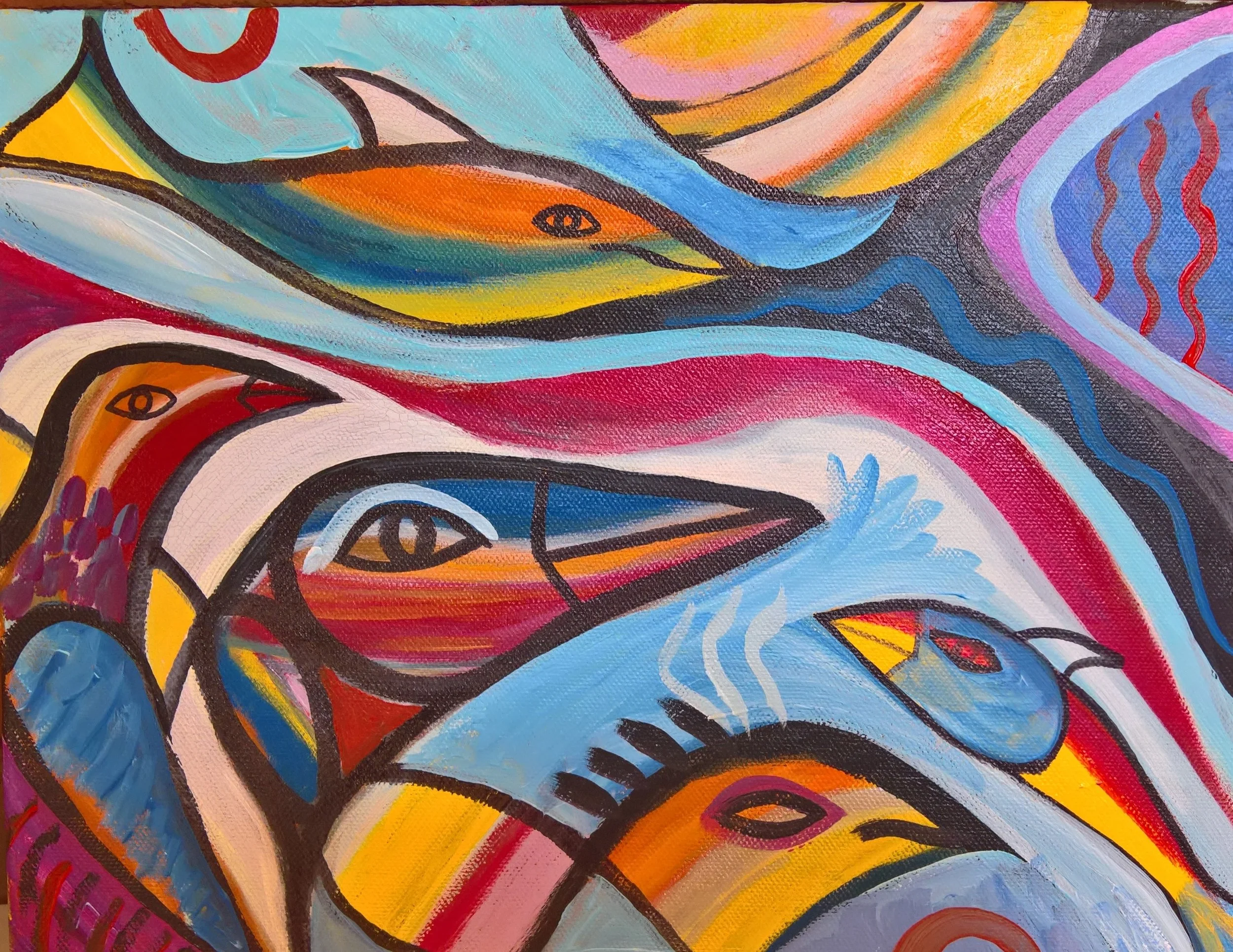 BIRDFISH, 40 x 30cm, acrylic on canvas