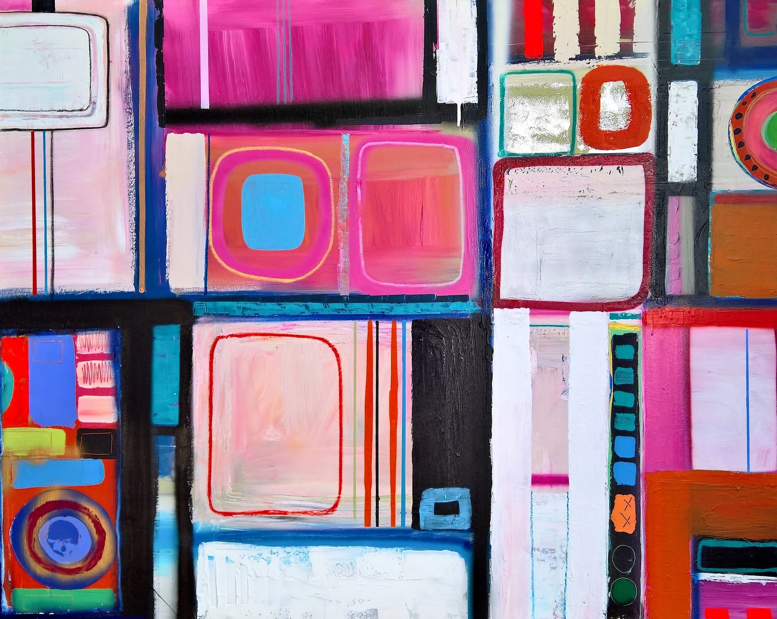 UNTITLED NO.23, 150 x 120cm, acrylic, spray paint, oil pastel, silver leaf on canvas