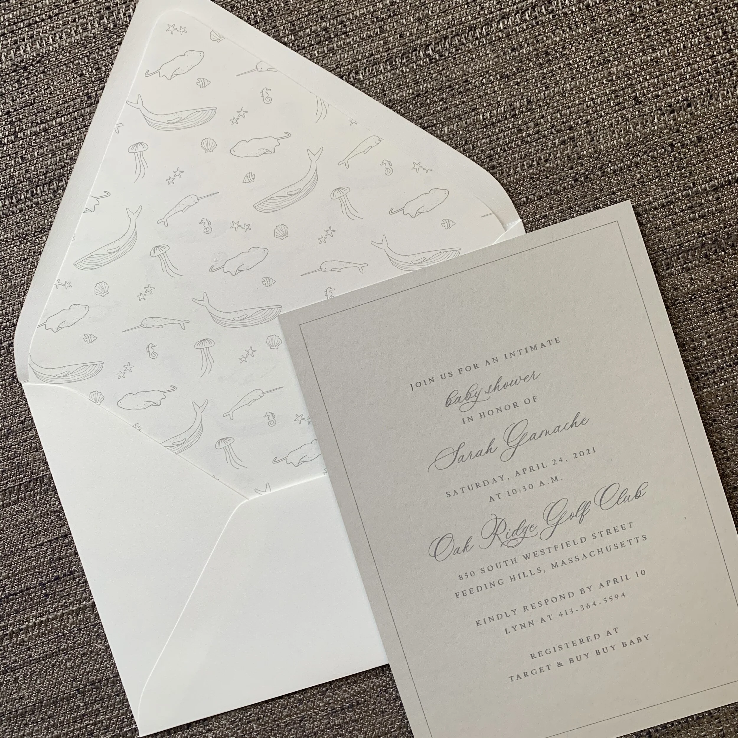 Under the Sea - Baby Shower Invitation - Light Gray