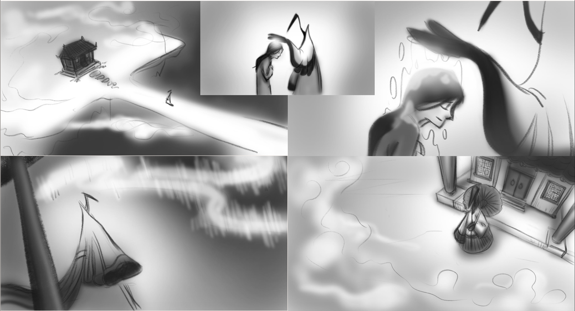 Some of the last shots in the animatic/storyboards of EoY project