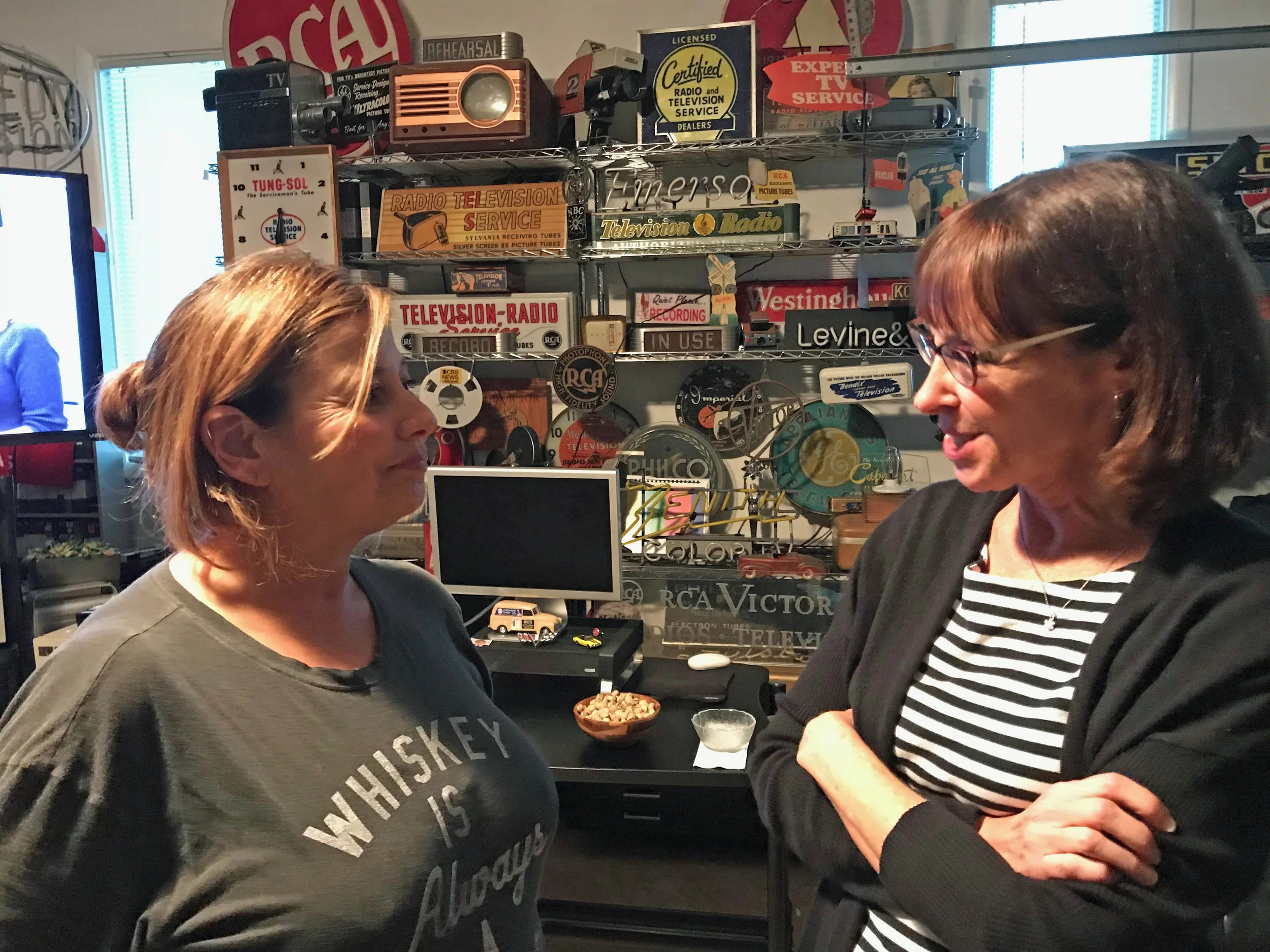 Geri and Mindy discussing the edit schedule for the remainder of the 2017 calendar year