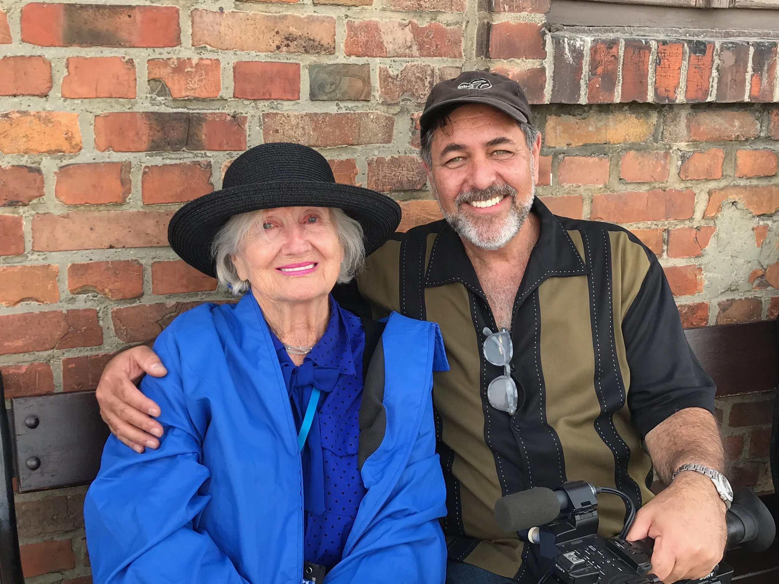 Magda and Jerry, outside Aushwitz-Birkenau, at the completion of filming in Poland.