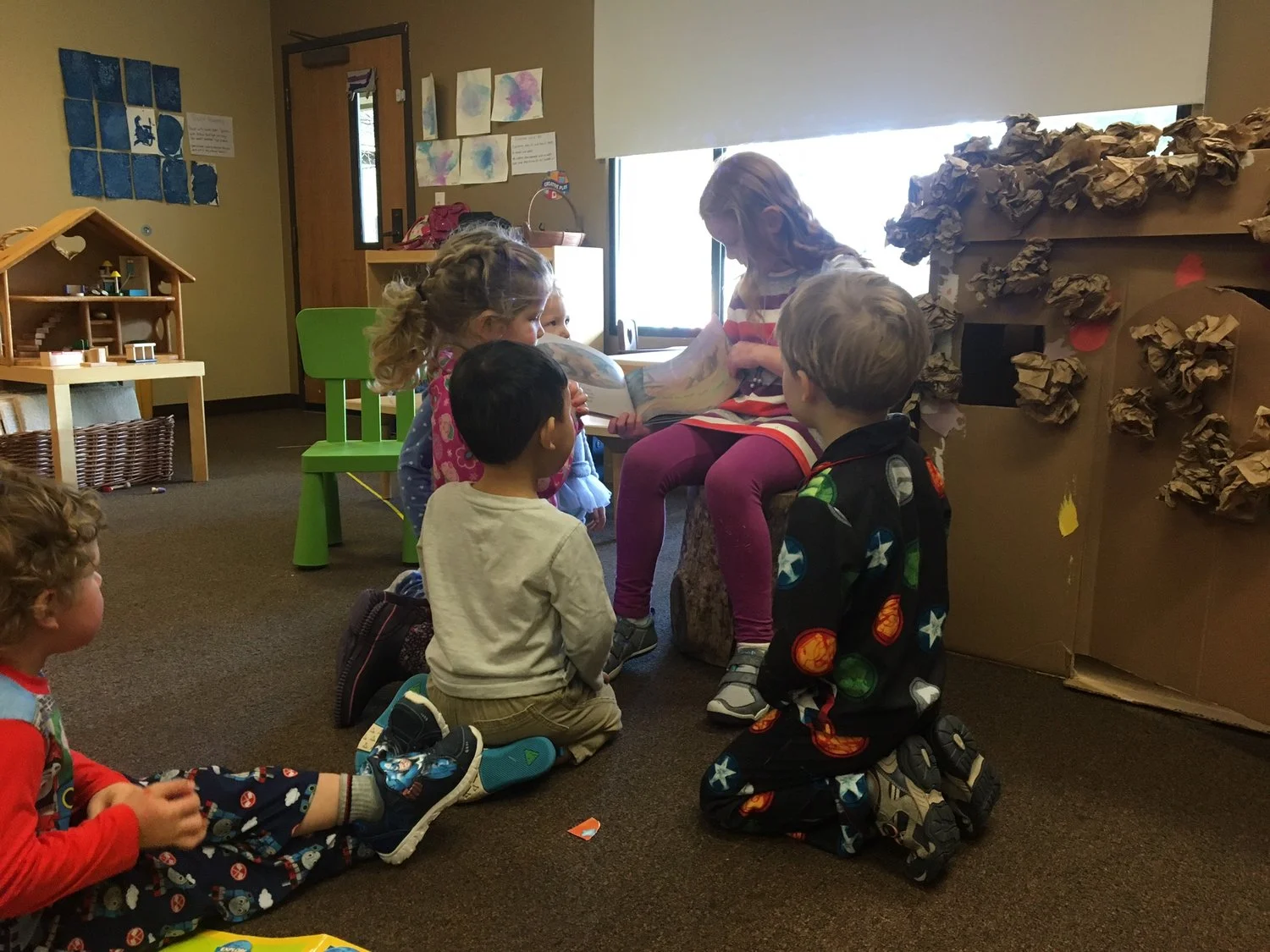 2nd a 3rd Grade "Principals" read to preschool classes