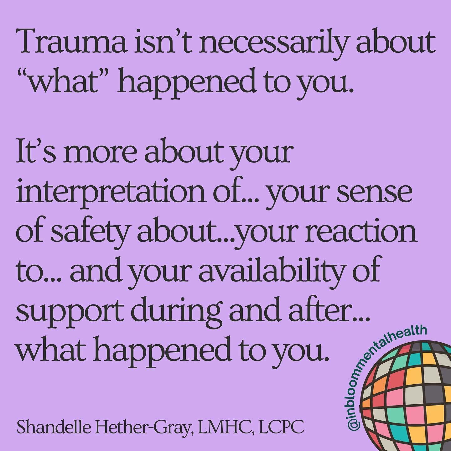 Trauma is not so simple. It has less to do with an actual event than our interpretation and response to it. This is why it doesn&rsquo;t do much good to compare or rank traumas. 

EMDR is game changer when it comes to the treatment of trauma. It&rsqu