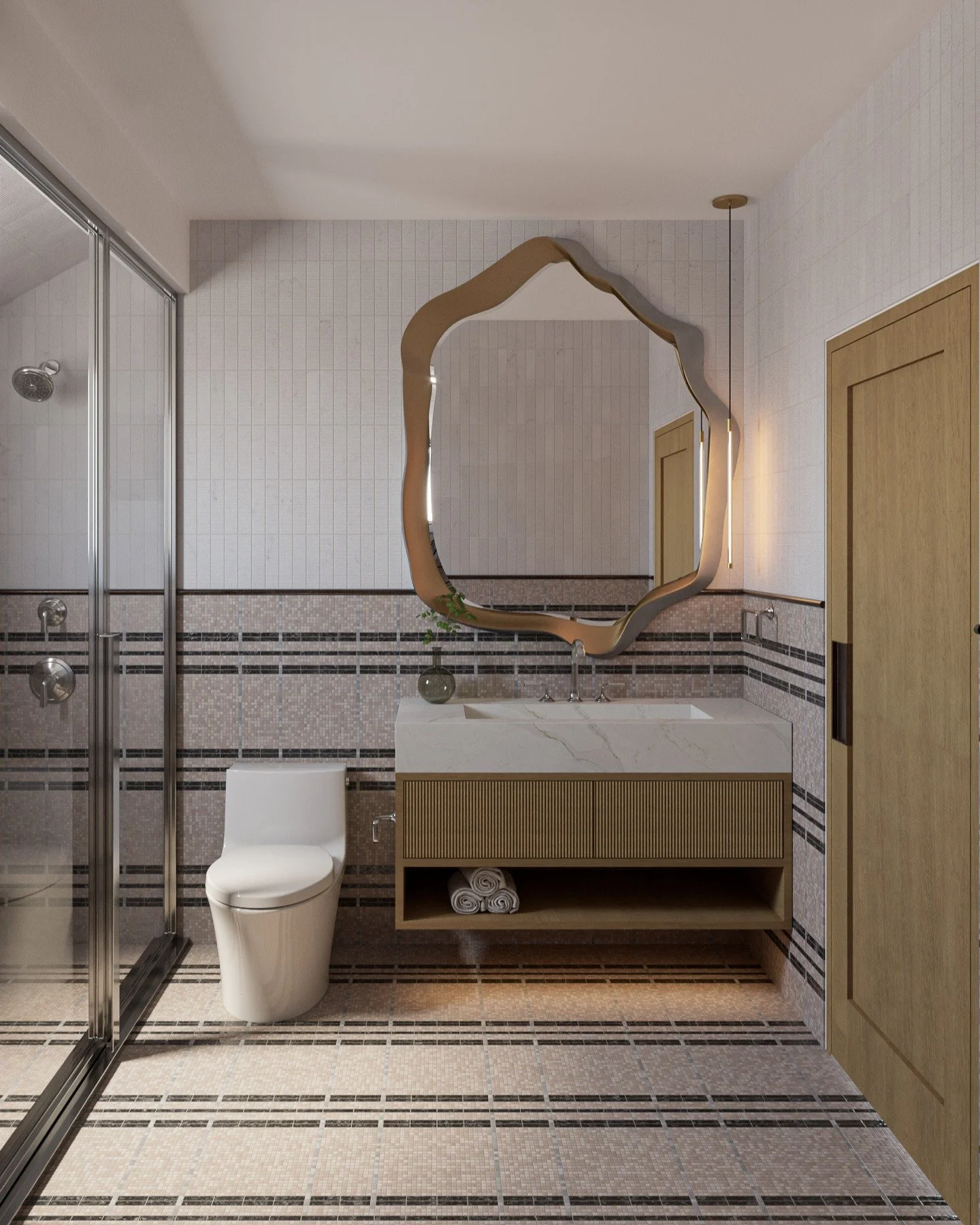 It may be overkill, but this scene has over 190,000 individual 3D tiles each with their own grout lines and rounded corners! We build our own rendering computers from scratch and sometimes you just want to know how far you can push them before they c