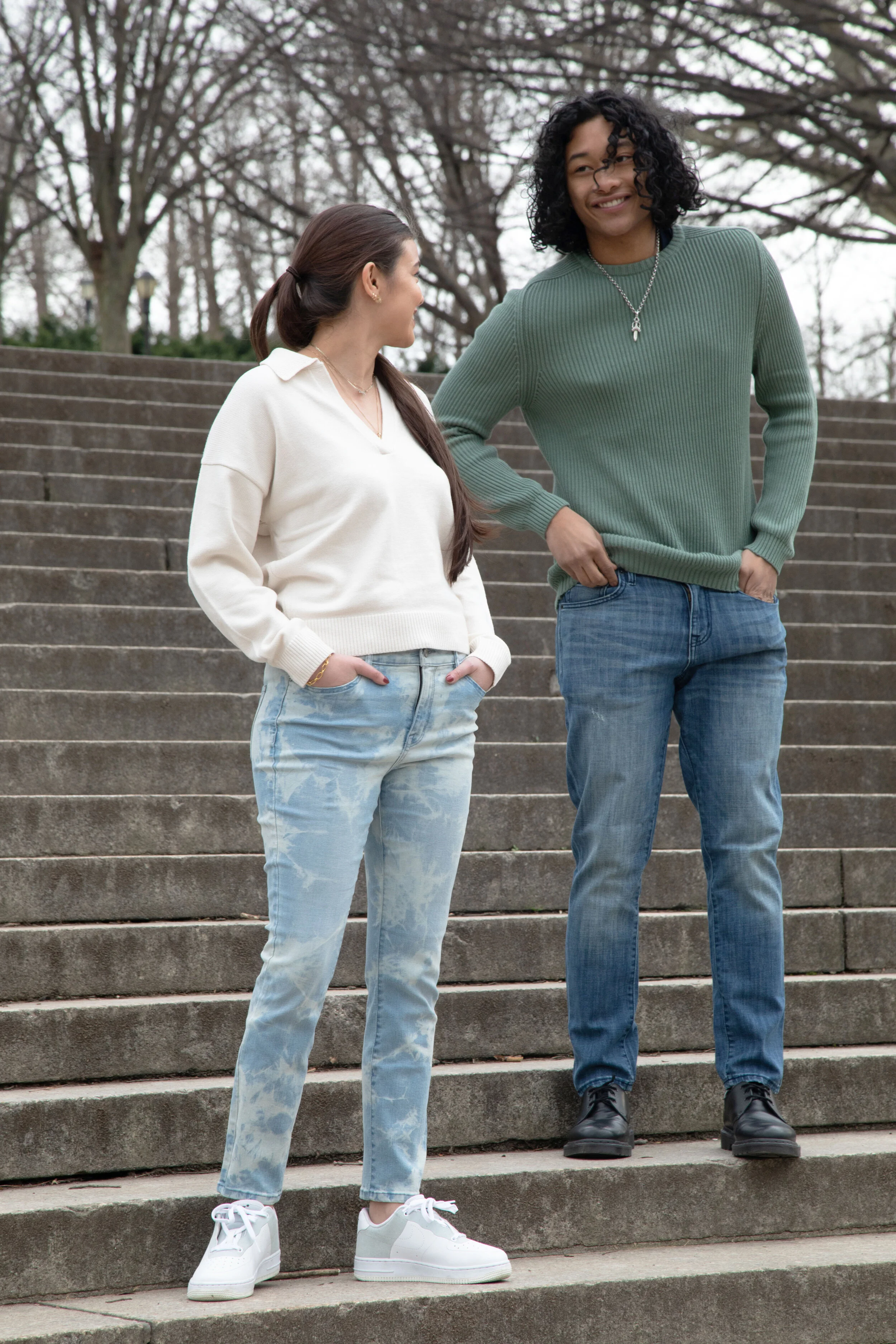 Women’s Tie-Dye Bleached Ankle Jeans    Men's Titan Athletic Tapered Jeans