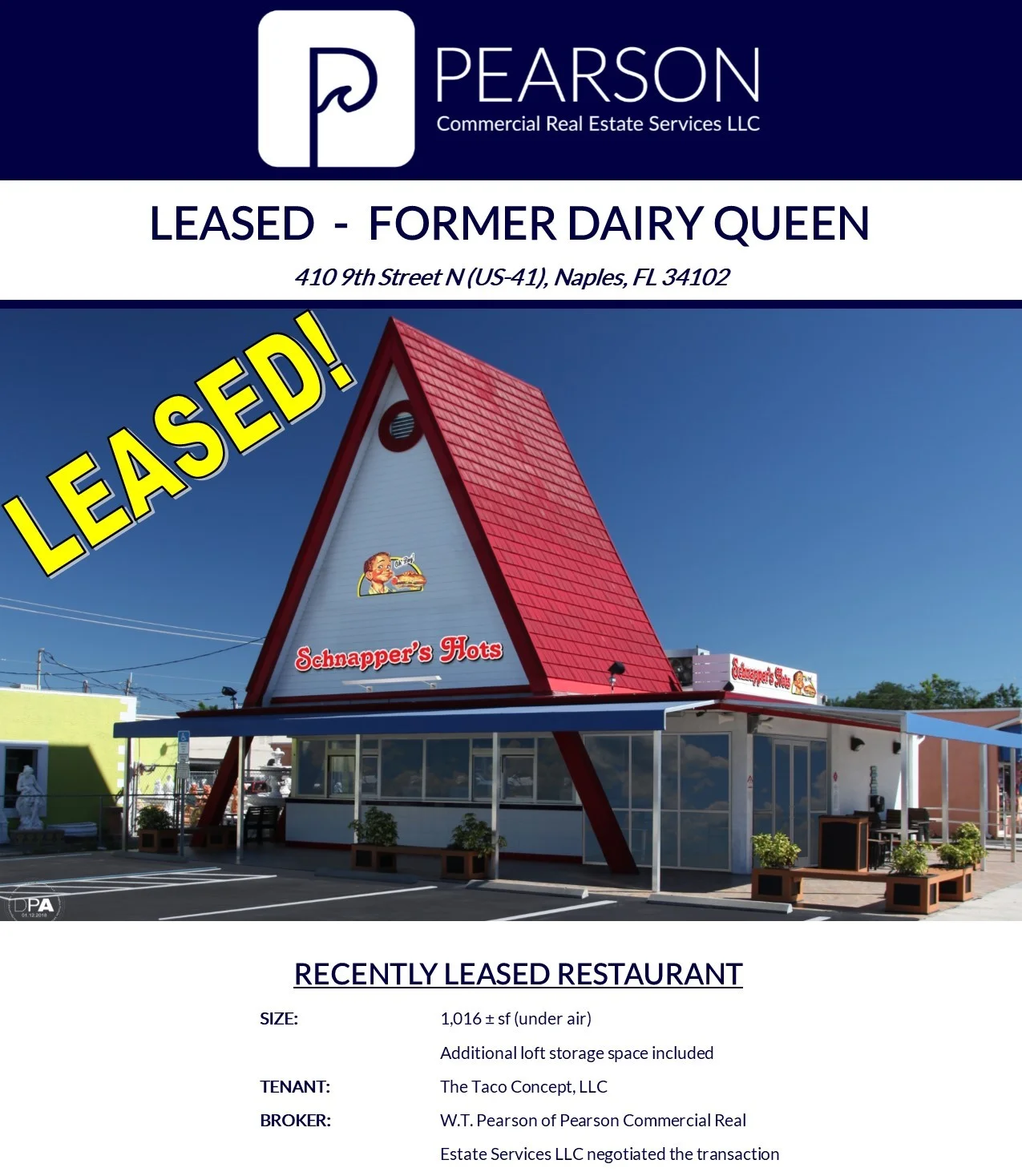LEASED!   Former Dairy Queen, Downtown Naples
