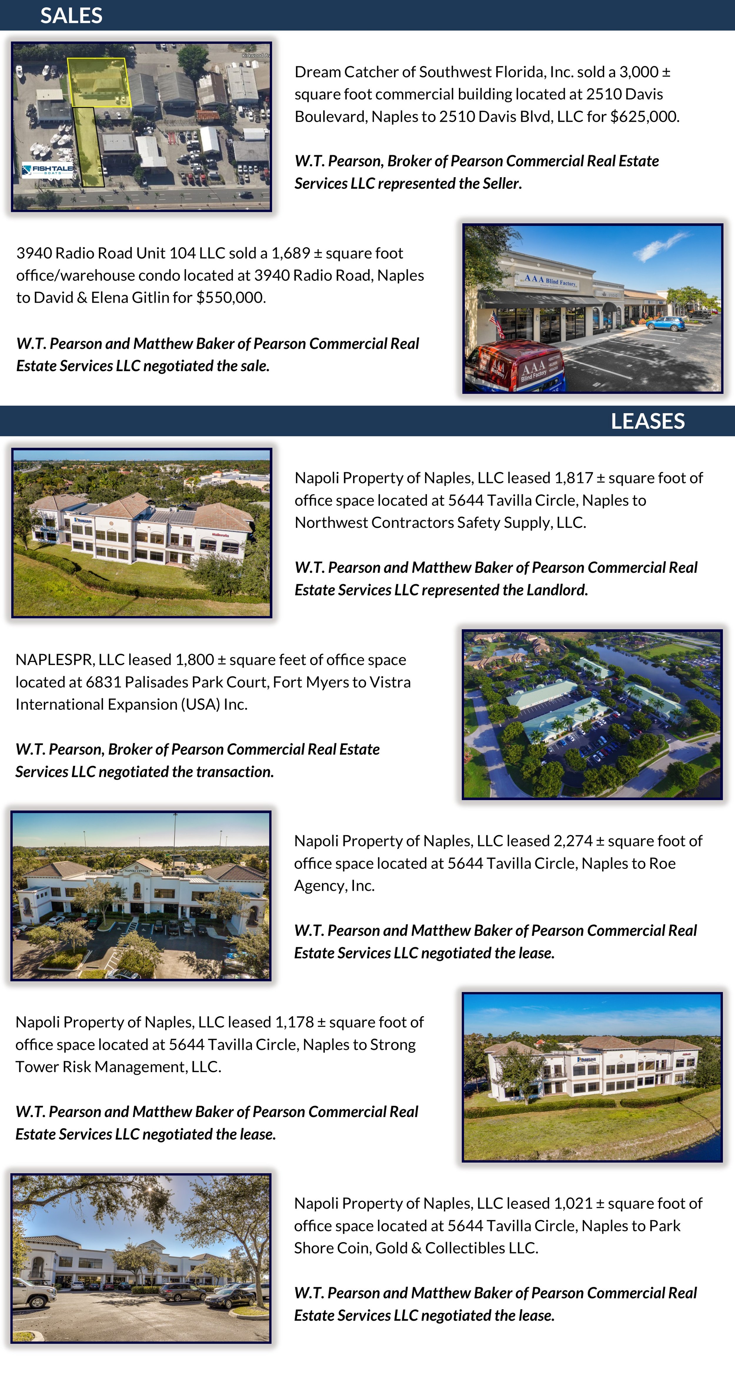 Q22022 SALE & LEASES — Pearson Commercial Real Estate Services LLC