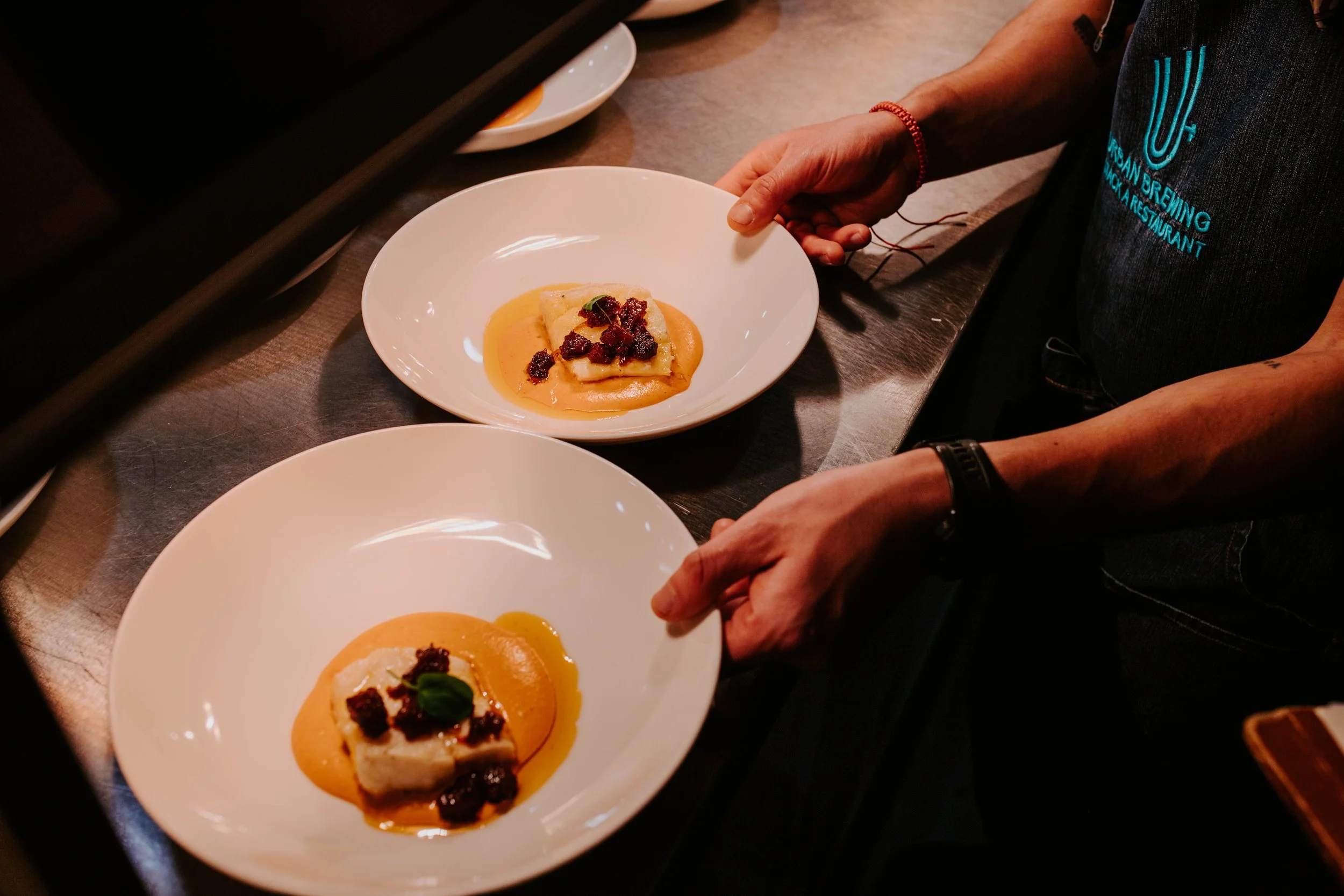 Five course NYE dinner dish served at Urban Brewing Dublin