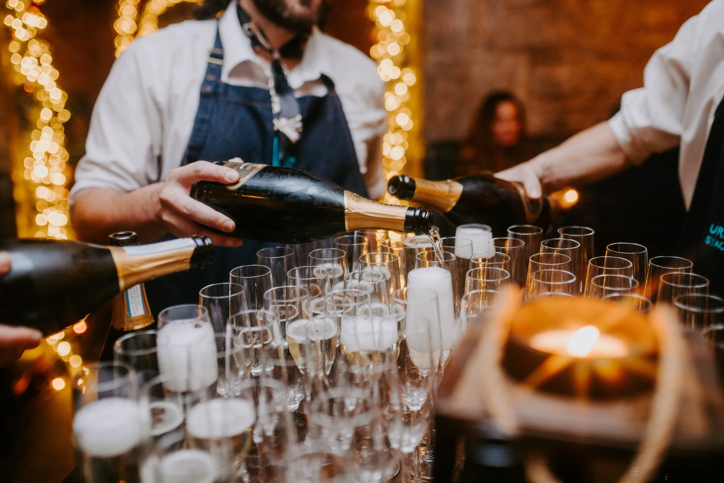 Prosecco and wine setup for New Year's Eve celebration Dublin