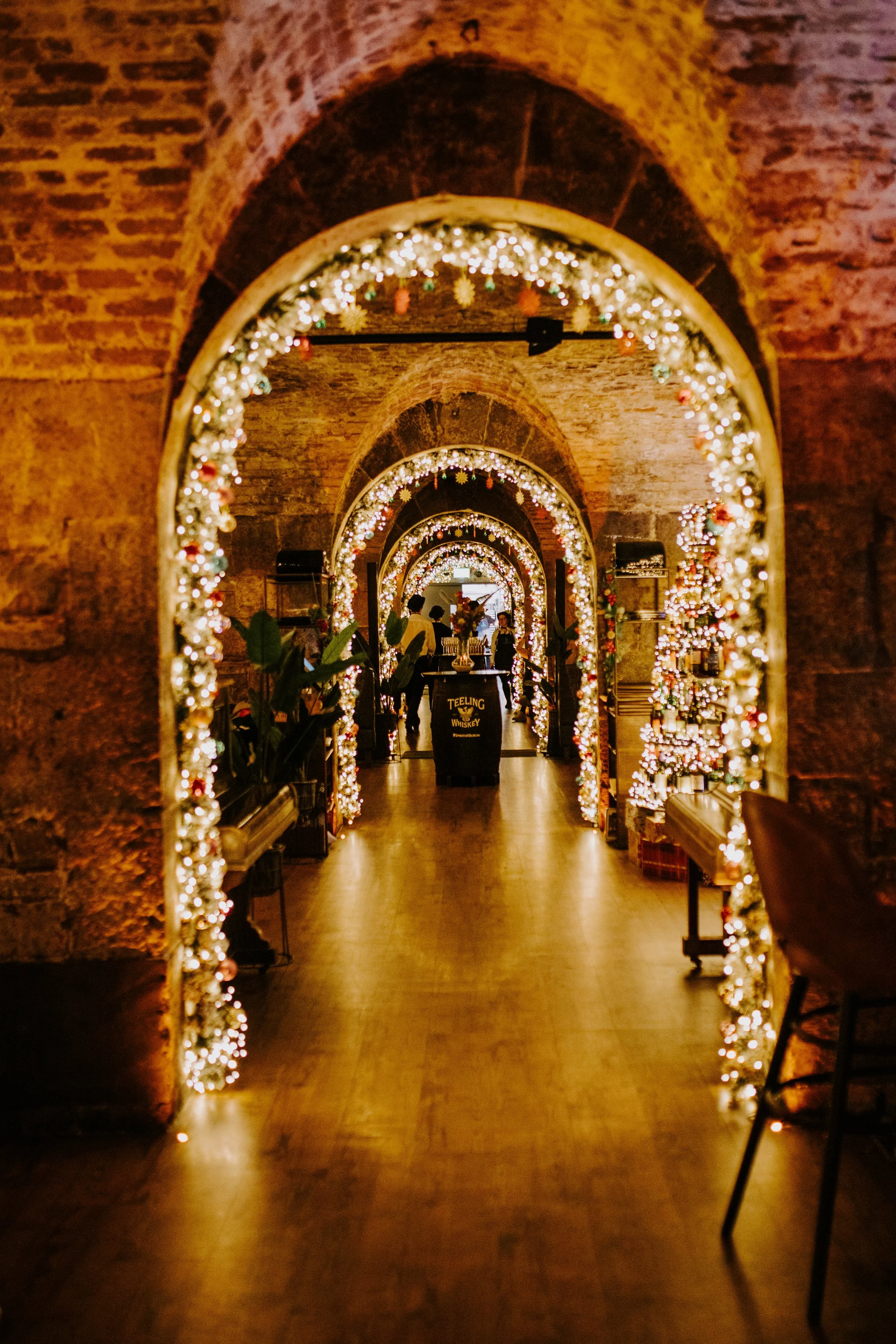 NYE decorations in Urban Brewing's vaulted restaurant Dublin
