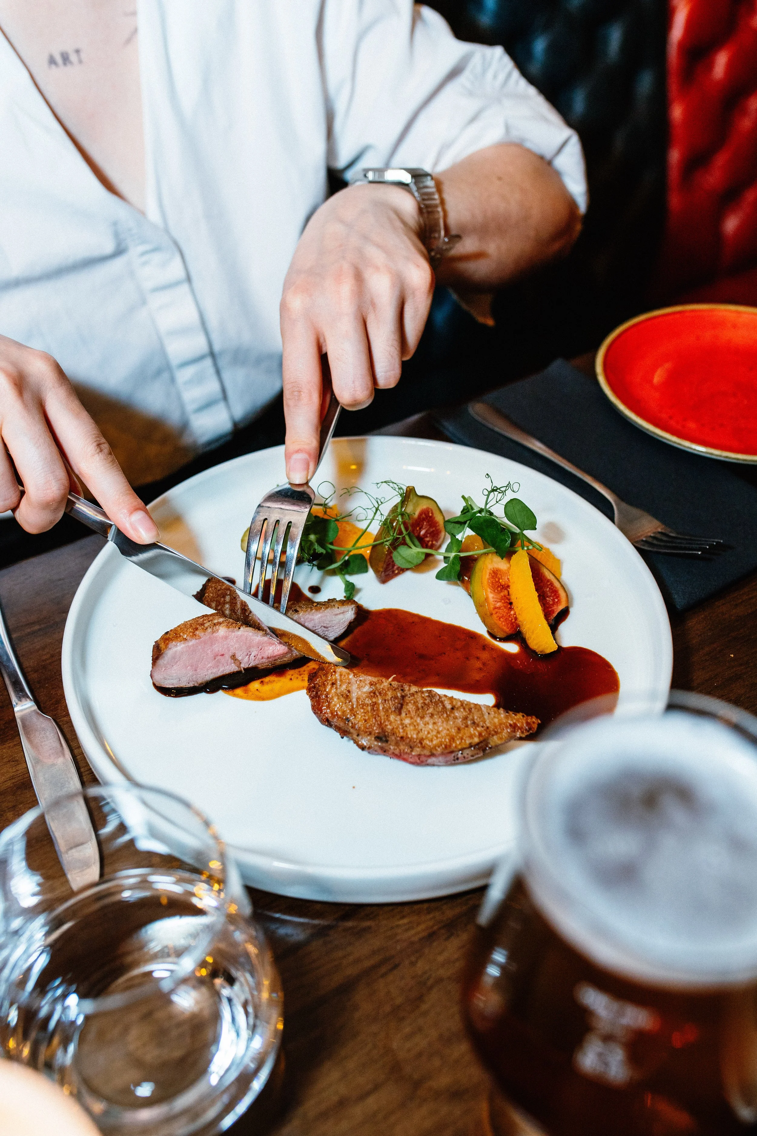 Couple enjoying a romantic Valentine’s Day dinner course at Urban Brewing restaurant in Dublin