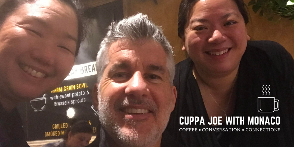Pictured from L: LEAP President & CEO Linda Akutagawa, your humble coffee hound, and LEAP Development Director Nancy Yap. Linda likes her coffee with a more than a splash of cream. Nancy takes hers black and painfully caffeinated.