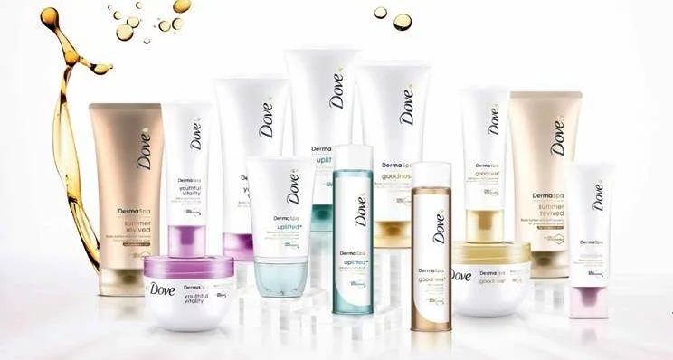 The Dove DermaSpa range