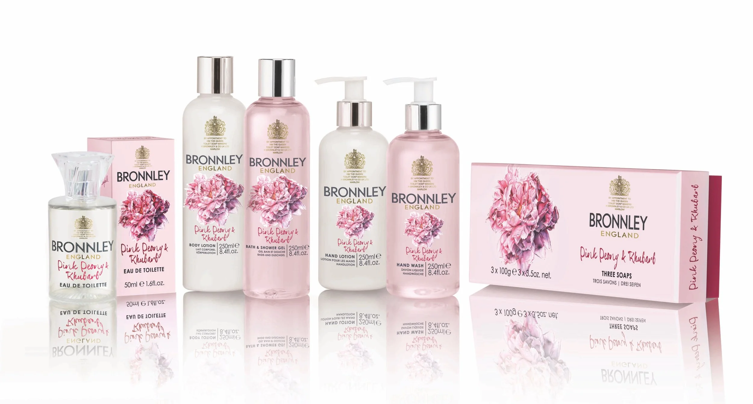 Bronnley Pink Peony & Rhubarb Body Collection