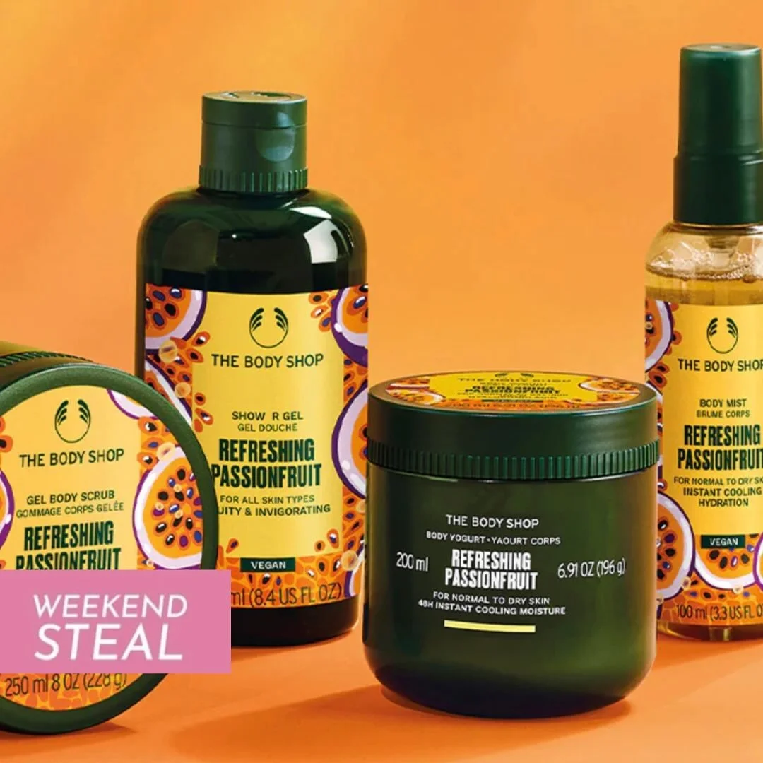 Beauty Bible Weekend Steal: @thebodyshop Refreshing Passionfruit bodycare range 🧡

We can&rsquo;t quite credit it, but we do still encounter readers who think that The Body Shop has gone the way of the dodo. And it hasn&rsquo;t. Some stores closed, 