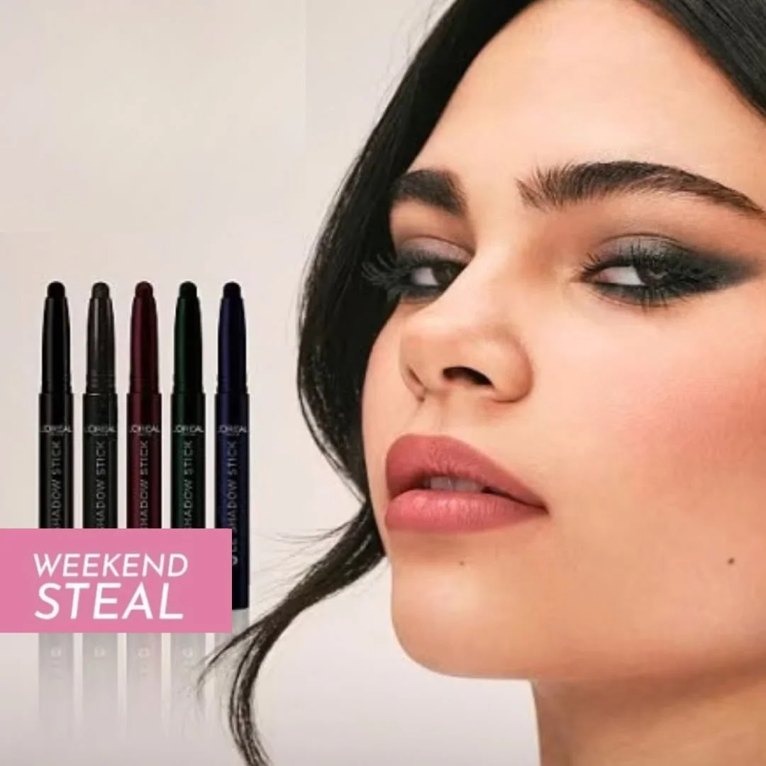 🖤 Beauty Bible Weekend Steal: @lorealparis Les Smokeys Eyeshadow Sticks

Love a smokey eye? These twist-up shadow sticks make it so easy. Just swipe on, blend with a brush or your fingers, and you&rsquo;re good to go!

They&rsquo;re richly pigmented