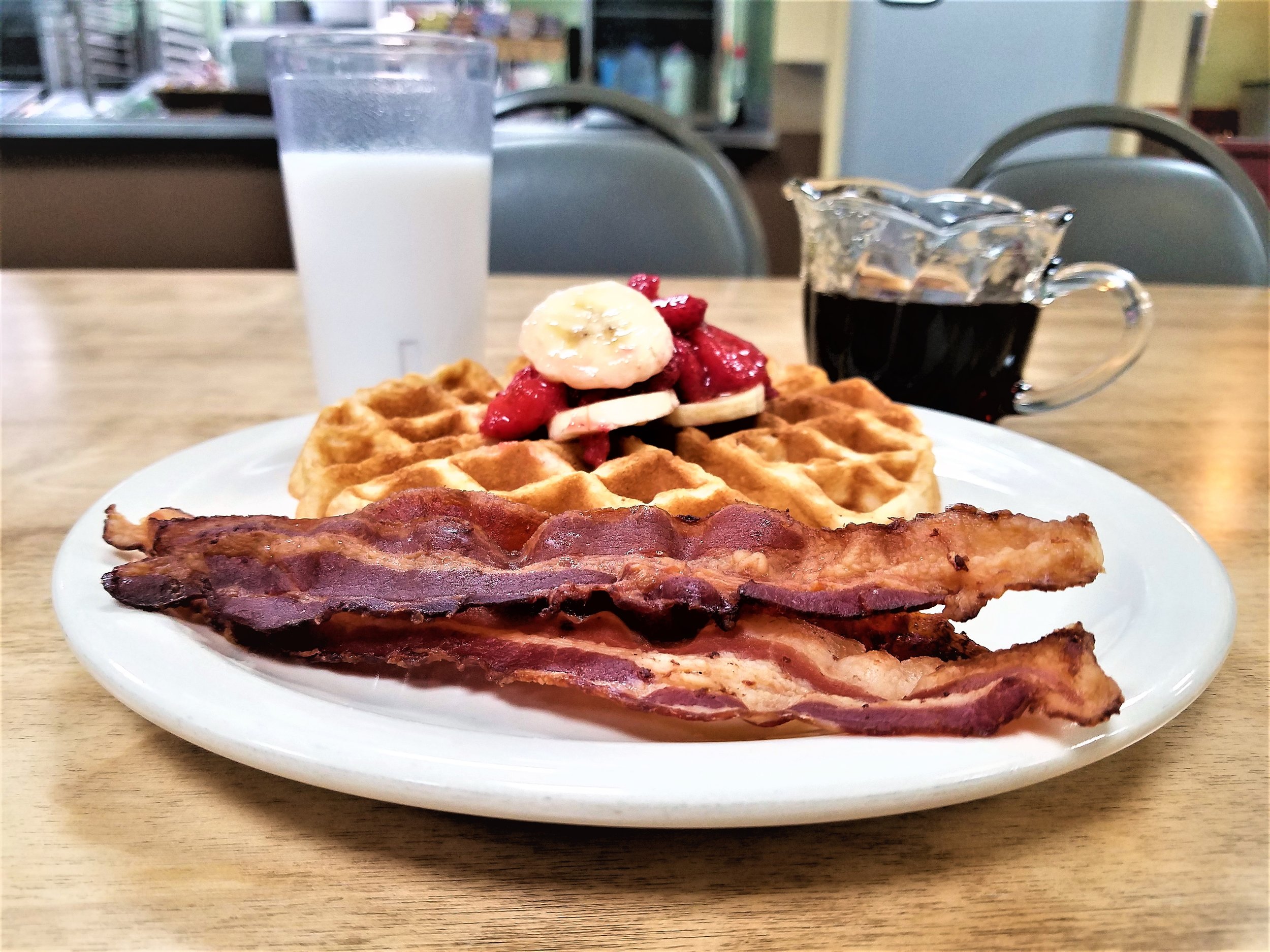 Waffles with bacon