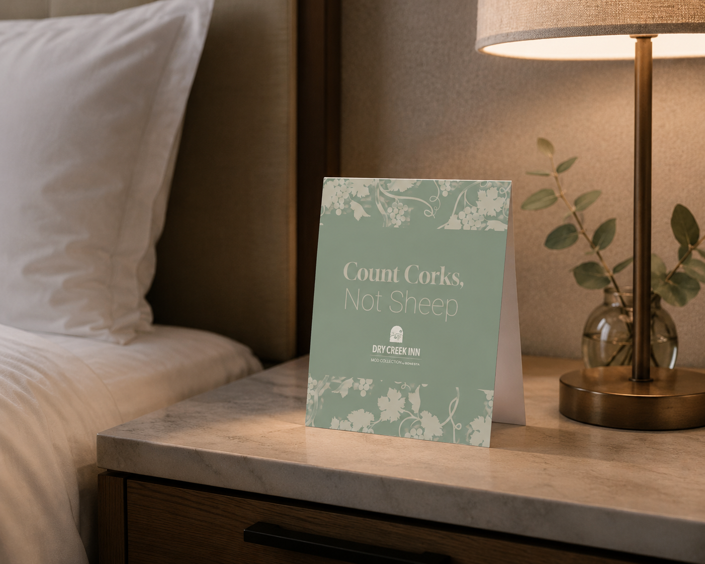 Art direction and signage design for Deer Creek Hotels’ quiet-hours guest initiative.