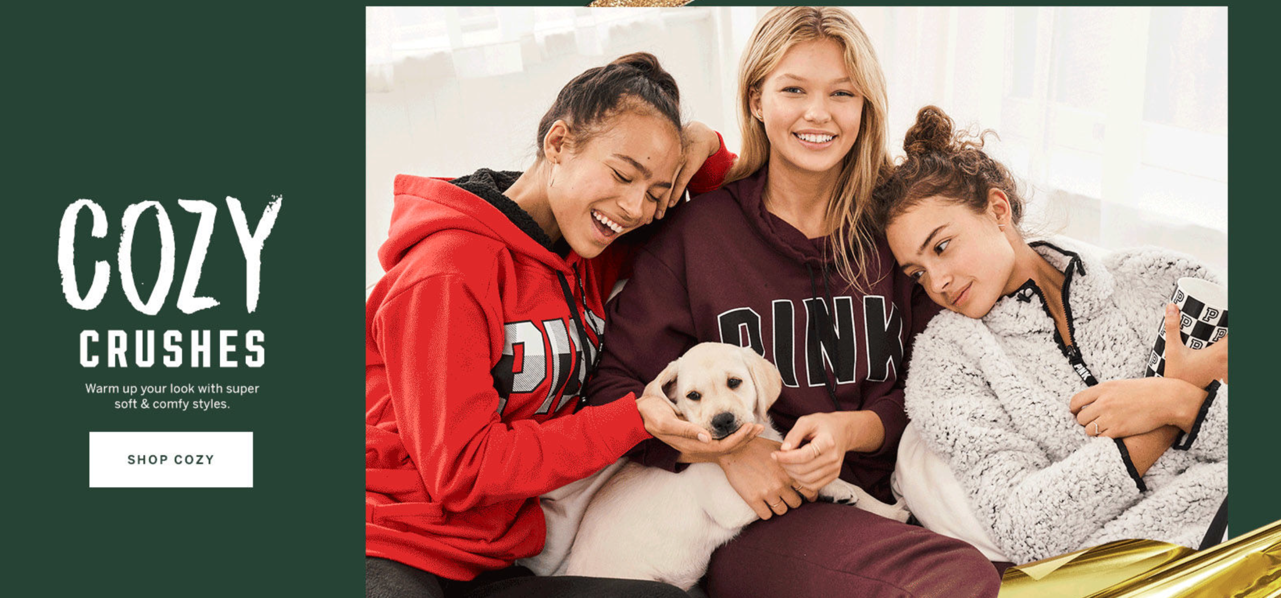 Briar (Poker x Hazel) modeling for Victoria’s Secret PINK’s “Cozy” collection.