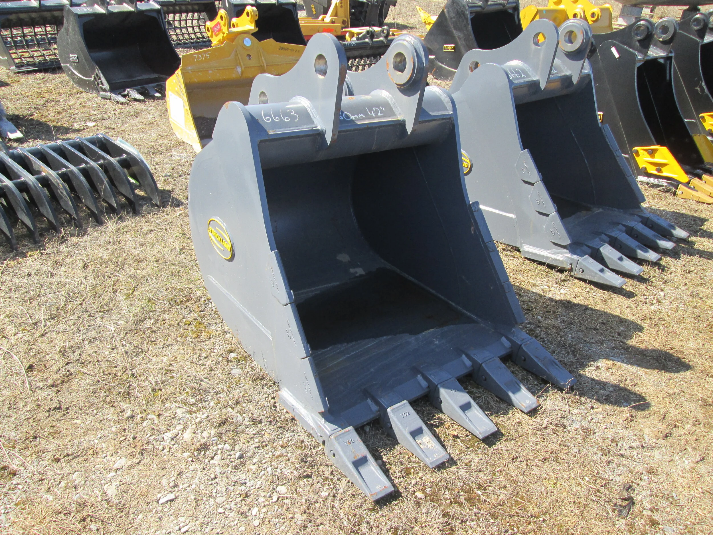 #718- New 42"  Strickland Tooth Bucket Hitachi EX200, John Deere JD160 - REGULAR PRICE $5,248.95 CASH OR WIRE TRANSFER PRICE IS