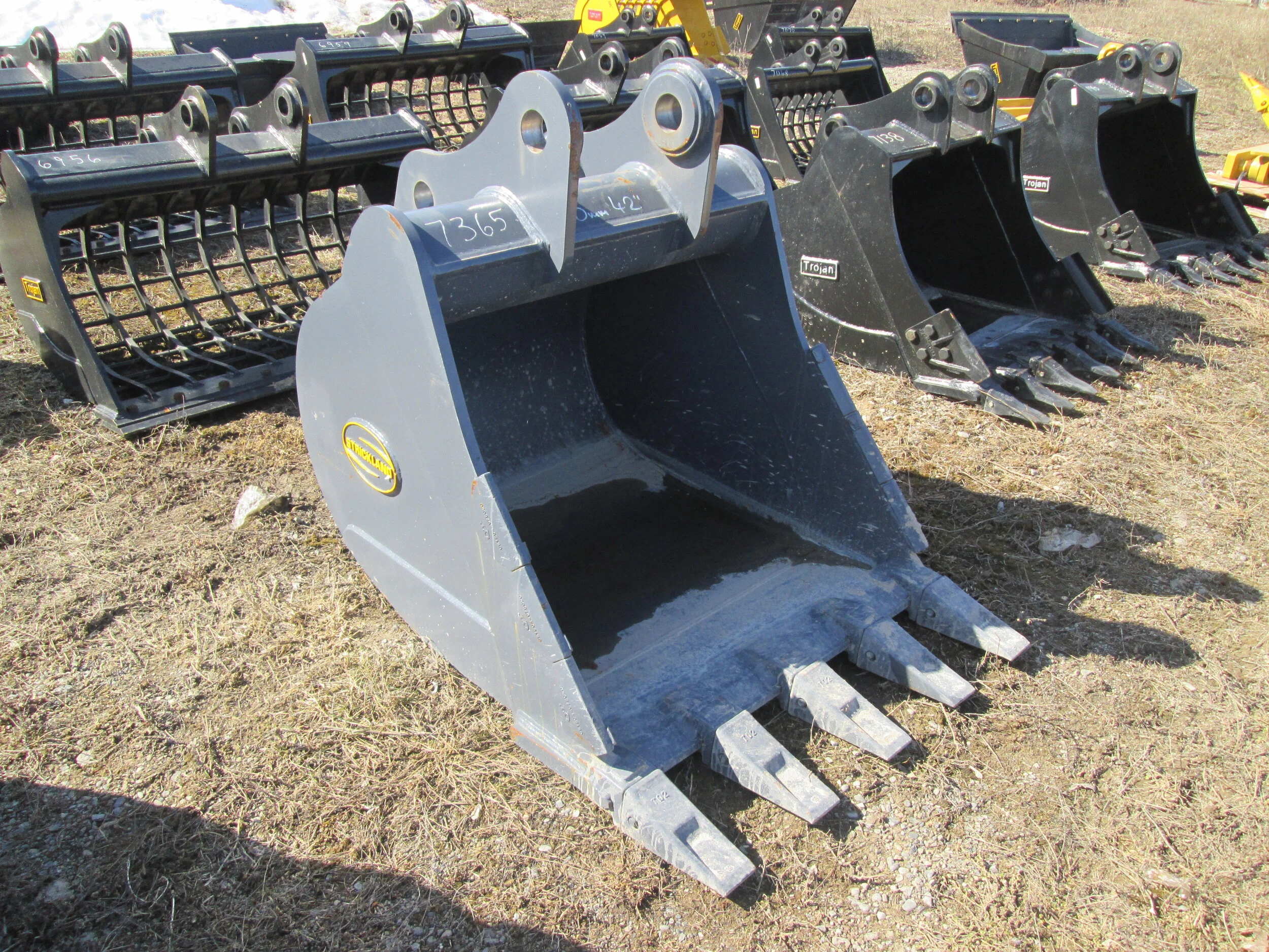 #713-New 42" Strickland Tooth Bucket Hitachi EX200, John Deere JD160 - REGULAR PRICE $5,248.95 CASH OR WIRE TRANSFER PRICE IS