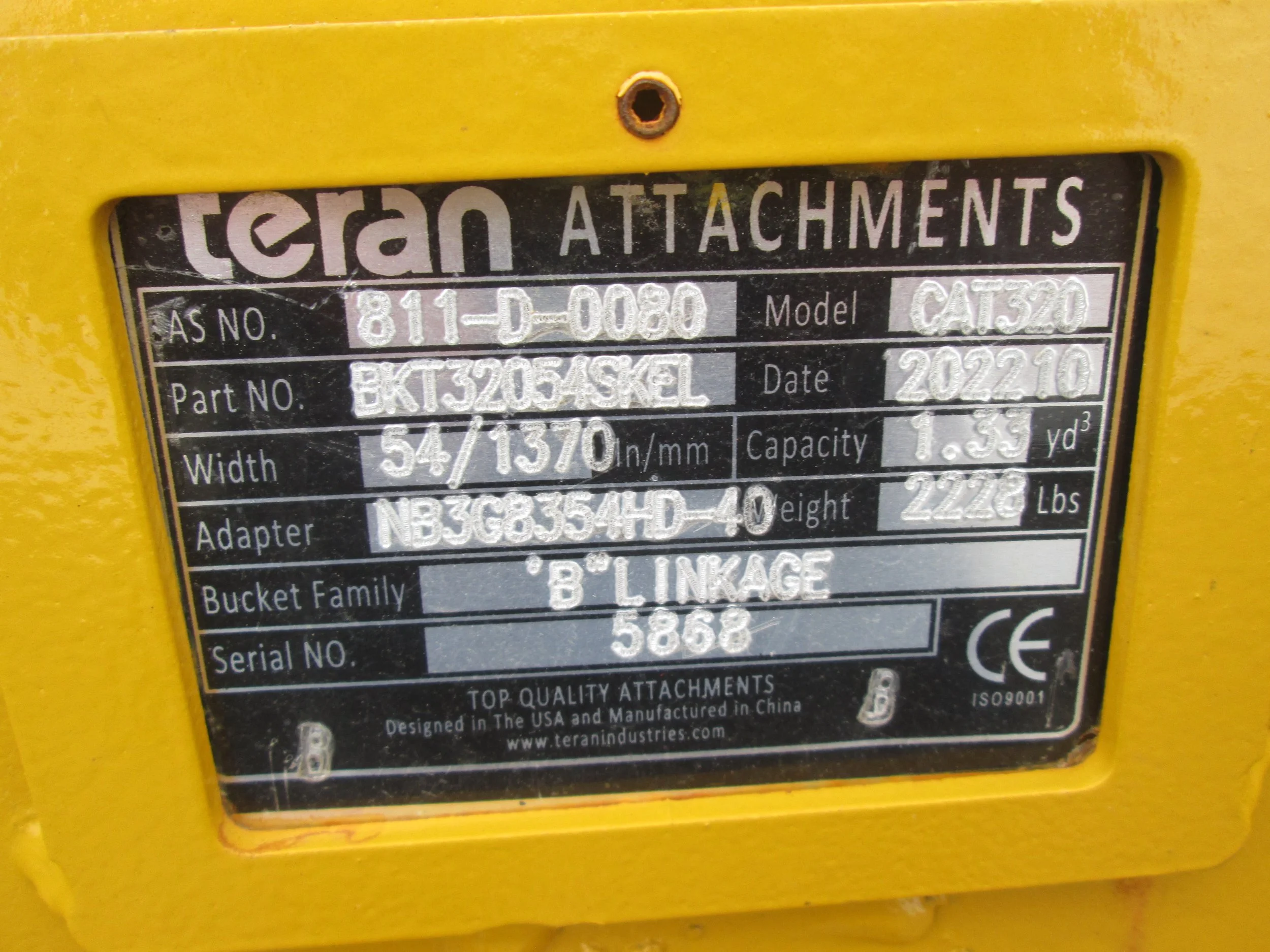 5868 54" NEW TERAN SKELETON HD TOOTH BUCKET CAT 320323 Hitachi John