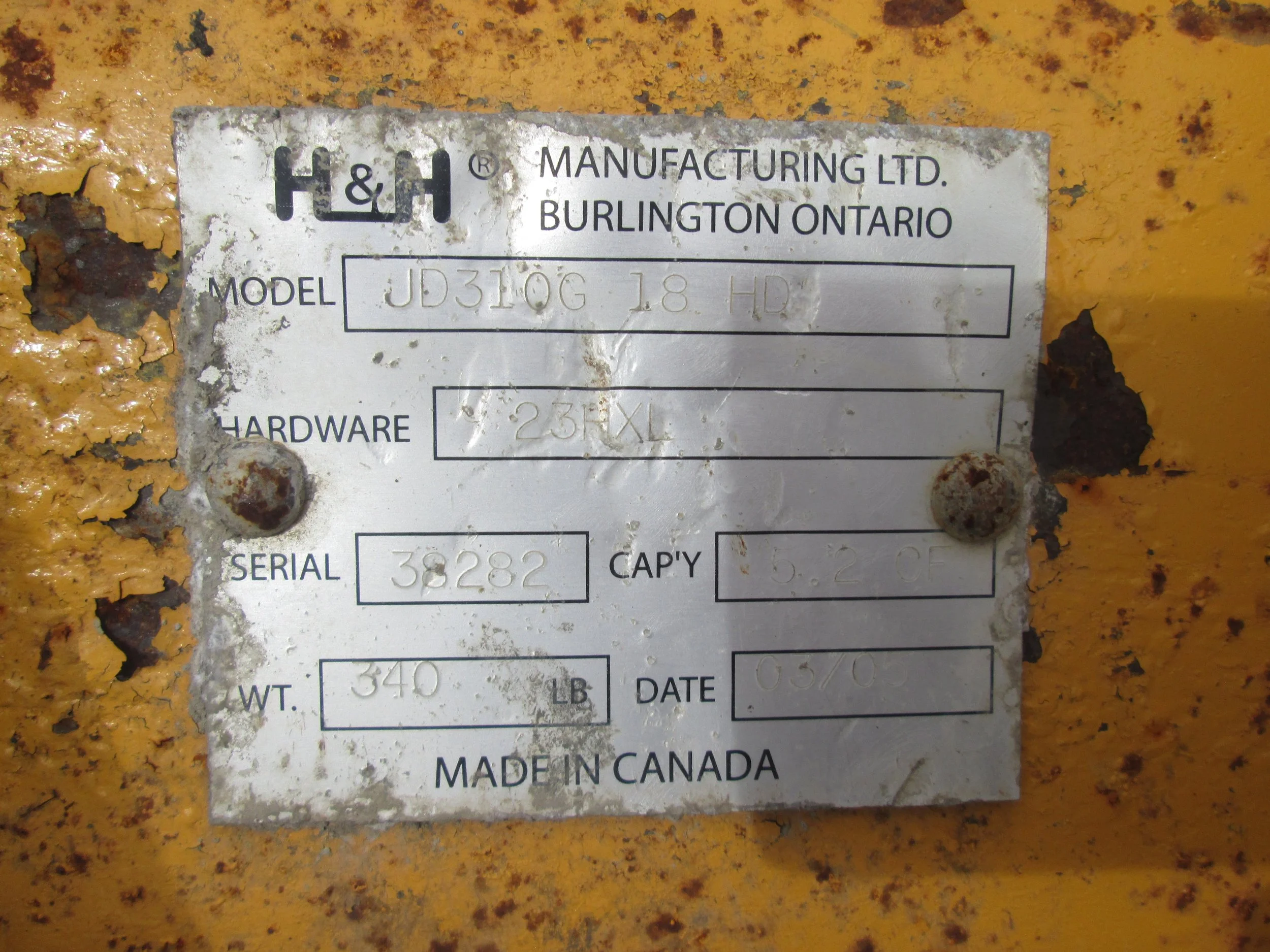  8282 18" Used H&H HD Tooth Bucket, John Deere 310G Backhoe — Carroll Equipment CNY'S Best