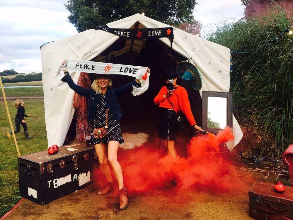 Victoria Grant and I launching the Black Cow Saloon Palace of Portraits at Port Eliot Festival last week. 