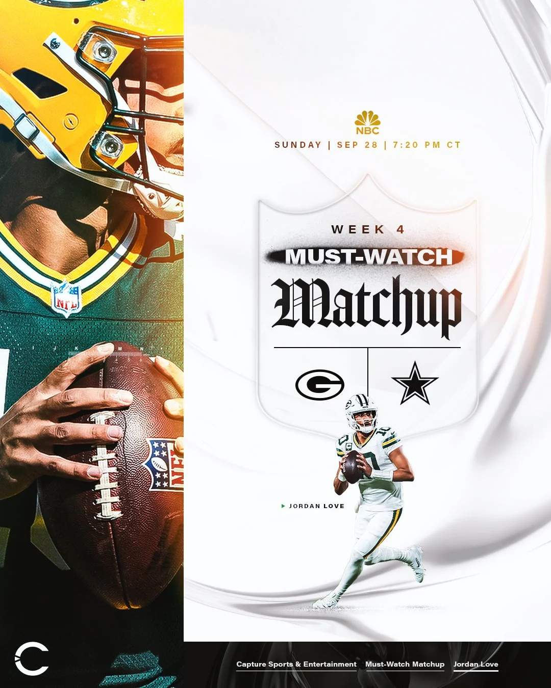 Week 4 is bringing the heat 😮&zwj;💨🔥

We can't wait to watch #TeamCSE clients, @jordan3love and @dafeoweh as they take on the field in these must-watch matchups. 👀

#AthletesDoingGood #GreenBayPackers #Packers #BaltimoreRavens #Ravens #NFL #Footb