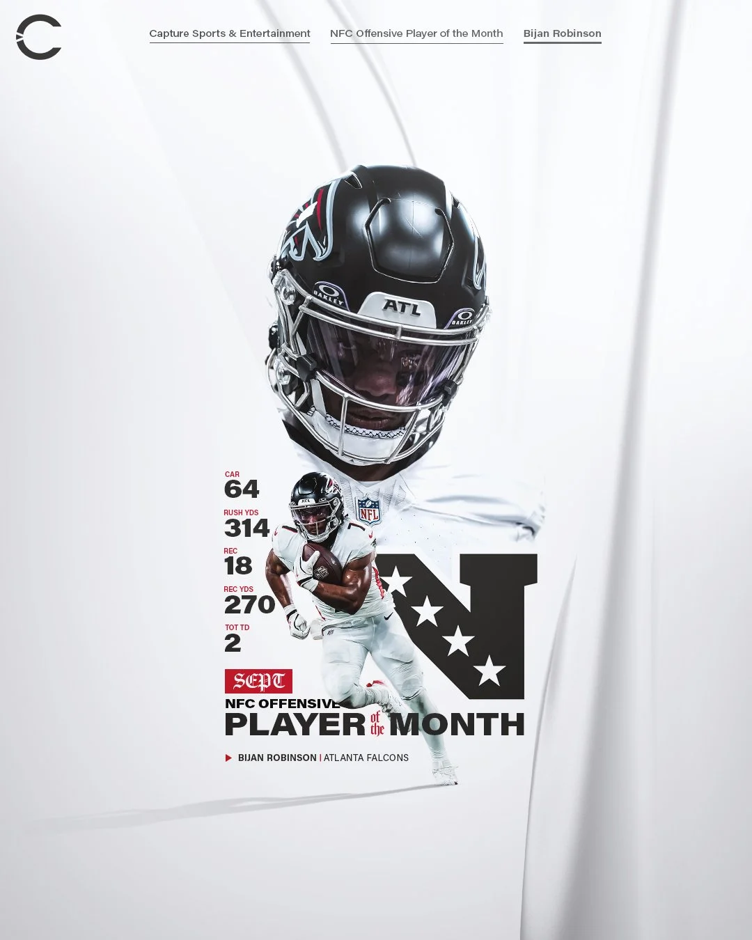 Congrats to #TeamCSE client Bijan Robinson on being named the NFC Offensive Player of the Month for September! 🔥

-
-
-

#AthletesDoingGood #AtlantaFalcons #BijanRobinson #NFL