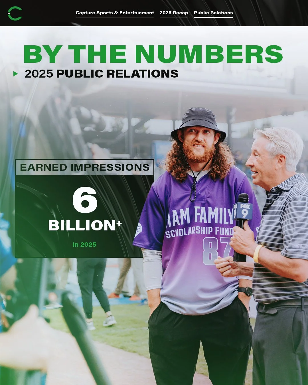 In 2025, our PR team helped generate 6B+ earned impressions for our clients, earning coverage across top-tier national, local, sports, and industry outlets. 💪

From national media to league platforms, this reach reflects the power of strategic story