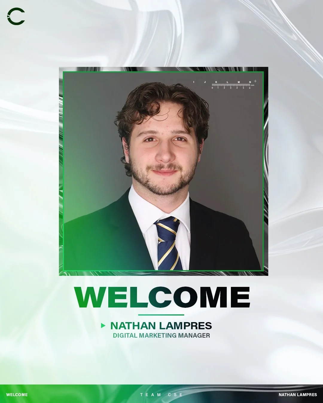 We're excited to welcome our new Digital Marketing Manager, Nathan Lampres, to #TeamCSE! 💚