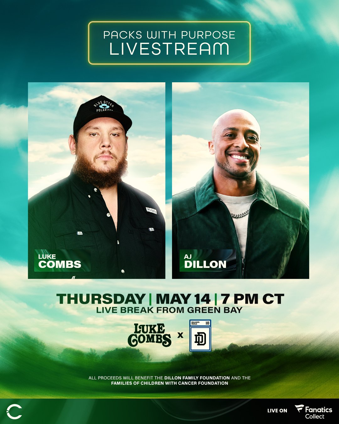 TOMORROW! Happening LIVE on @collect at 7PM CT. 

100% of proceeds go straight to the Dillon Family Foundation and Families of Children with Cancer Foundation.

🔗: https://get.fanatics.live/X8WW/sdmggelp (link also in bio)

#DillonFamilyFoundation #