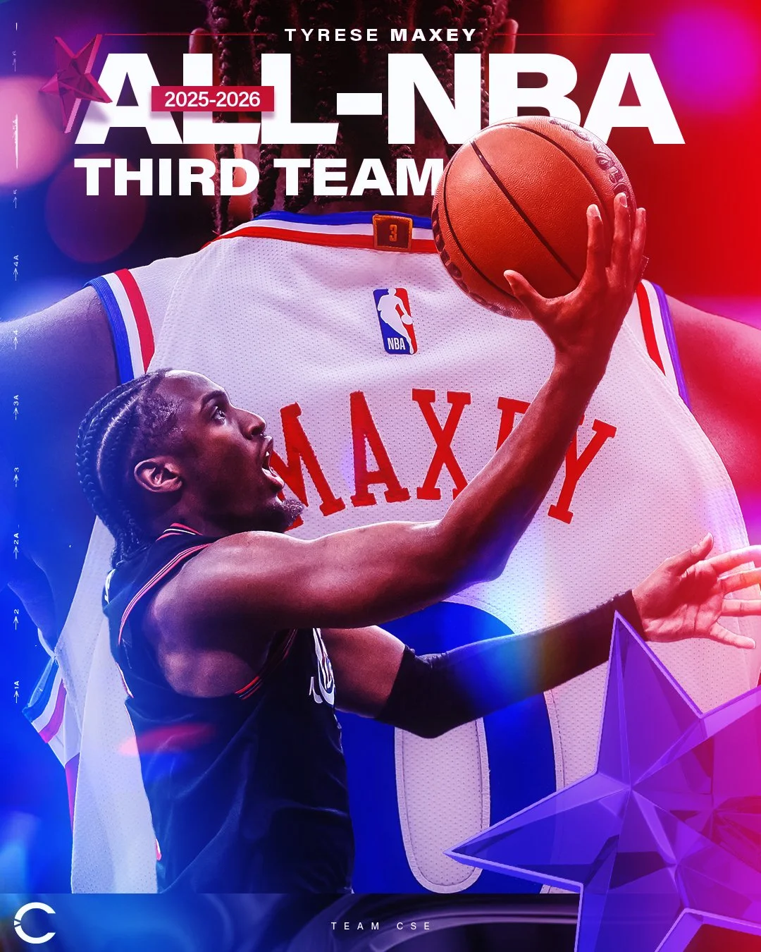 All-NBA Honors. 🌟

A defining milestone for @tyresemaxey, who was officially named to the 2025&ndash;26 All-NBA Third Team!

We are so proud to represent Tyrese and work alongside the @tyresemaxeyfoundation. 

#TeamCSE #AthletesDoingGood