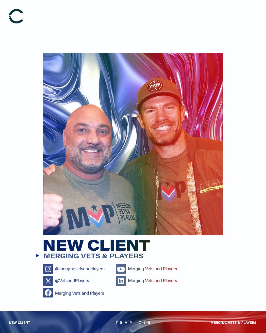 We are excited to announce @mergingvetsandplayers joining #TeamCSE!

MVP empowers military, veterans, and athletes to thrive when the uniform comes off through fitness, health, and wellness programs. #MergingVetsandPlayers

🎥: @thegivinggamepodcast