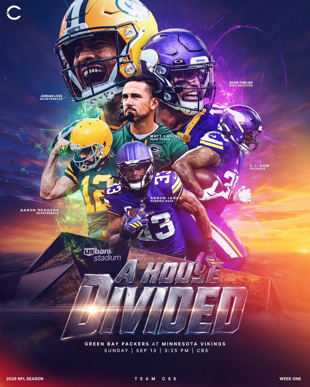For fifteen years, #TeamCSE clients have lined up on both sides of Packers vs. Vikings, and our staff has done the same. 

Today, it's a house divided. 💚💜