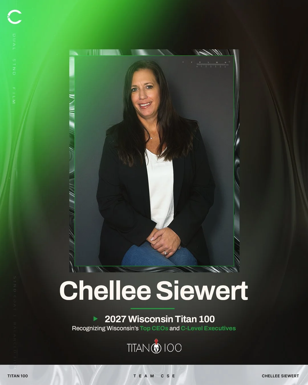 Congratulations to our Founder &amp; President, @chellee_siewert, on being named a 2027 Wisconsin @the.titan100! 🎉

This recognition celebrates Wisconsin&rsquo;s top CEOs and C-Level executives, honoring leaders who are making a lasting impact on th