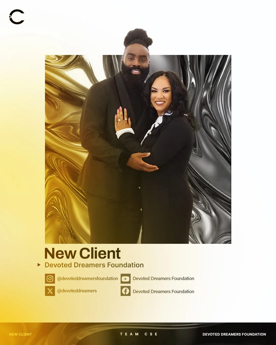 We are excited to announce that @devoteddreamersfoundation is joining #TeamCSE!

Founded by @demariodavis &amp; @tamelagilldavis, the Devoted Dreamers Foundation has equipped people with the resources and tools to flourish and make a positive impact 