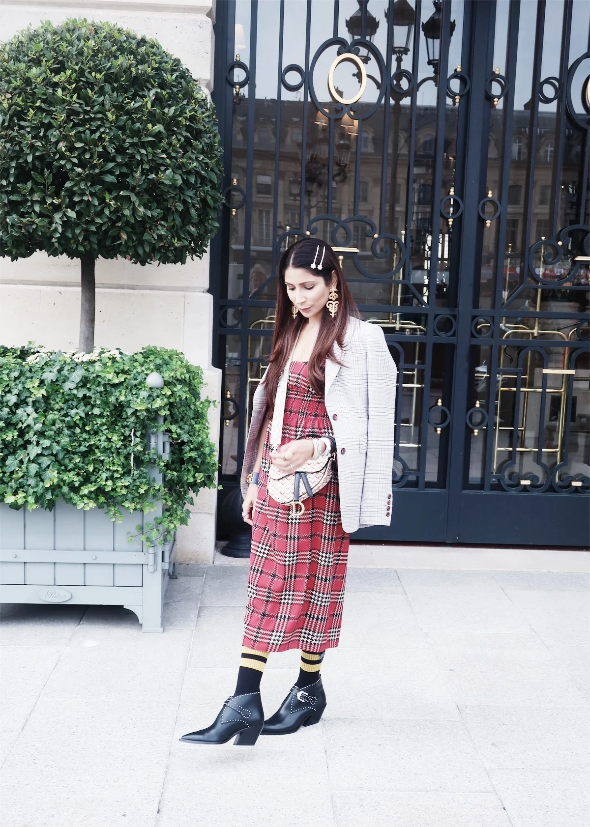 Love my plaid Emilia Wickstead dress and Gabriela Hearst Blazer. Double the plaid = double the pleasure;))