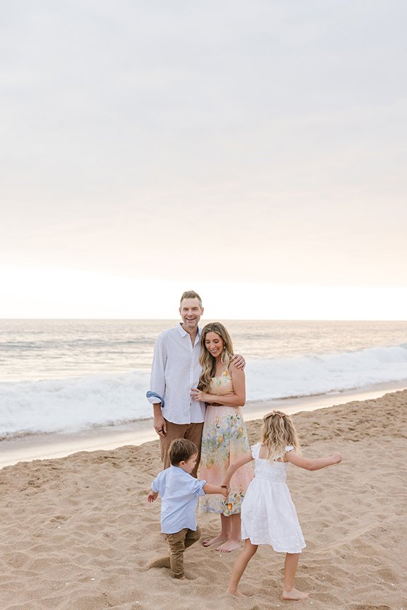 Family portrait at the beach