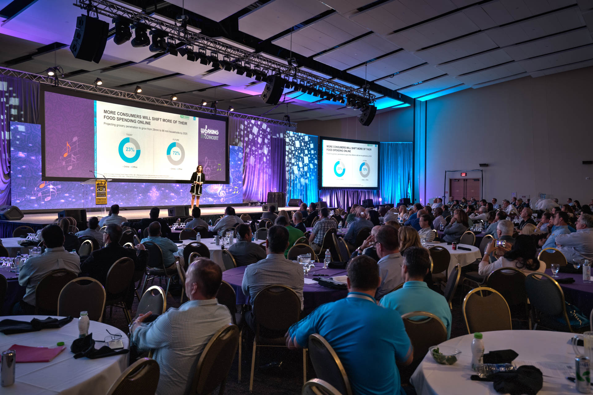 General sessions, keynotes, award ceremonies, auctions, plenaries; we have seen it all on our stages, and we are confident that we can support any activity your conference needs.