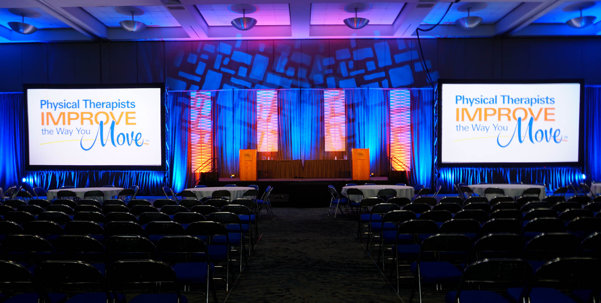 With our modular scenery, we can create simple or custom configurations to fit your event.